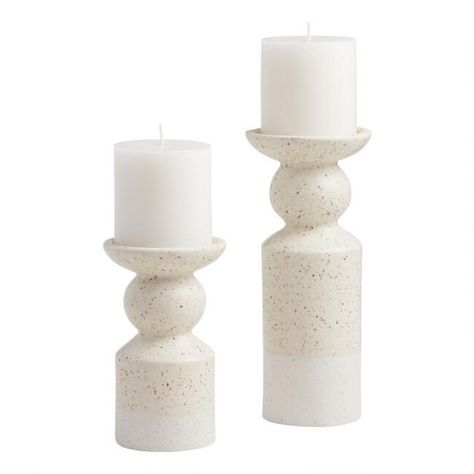 Ceramic Candles, Zen Candles, Wood Pillar Candle Holders, Chic Natural, White Pillar Candles, Roman Columns, Pillar Candle Holder, Ceramic Color, Candle Plate