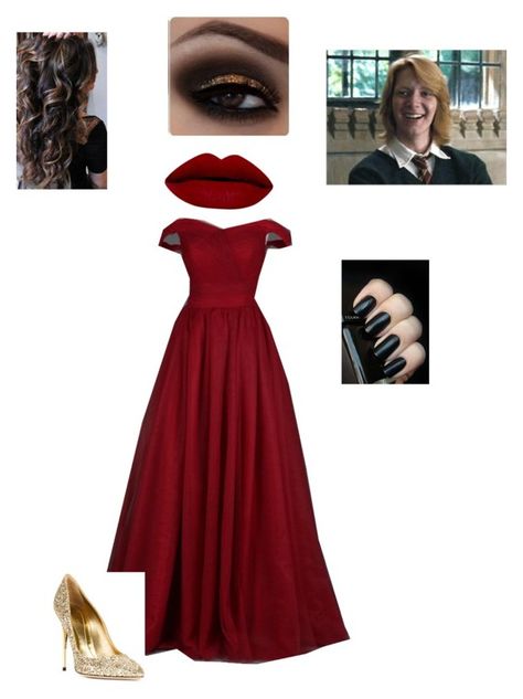 Ginny Weasley Yule Ball Dress, Griffindor Outfits Yule Ball, Hermonie Granger Yule Ball Dress, Ginny Weasley Yule Ball, Hermione At The Yule Ball, Yule Ball Outfits, Slytherin Clothes, Yule Ball, George Weasley