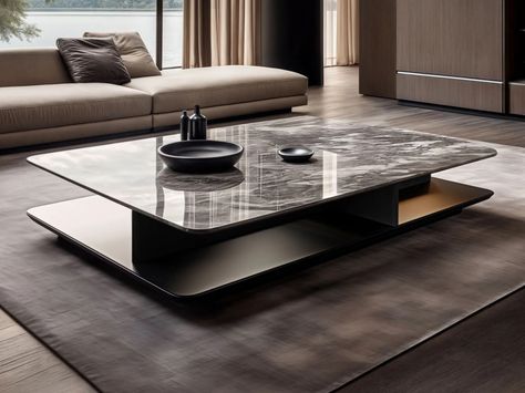 Rectangular low marble coffee table WE-087 by Wayne Enterprises Home Collection Centre Table Design, Wayne Enterprises, Dining Table Accessories, Low Coffee Table, Stone Coffee Table, Building Furniture, Style Lounge, Contemporary Coffee Table, Wood And Marble