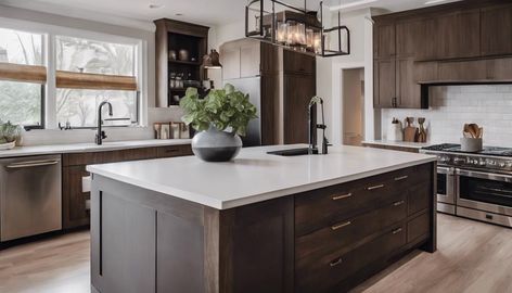 15 Modern Walnut Kitchen Cabinet Ideas Modern Walnut Kitchen, Walnut Kitchen Island, Slab Cabinet Doors, Slab Cabinets, Walnut Kitchen Cabinets, Walnut Island, Cabinet Trends, Kitchen Cabinet Ideas, Walnut Shelves