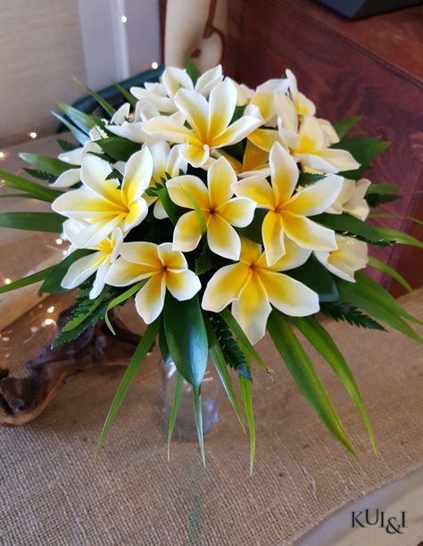 Plumeria Tropical Hawaii Wedding Bouquet Kui & I Florist, LLC Hilo, Hawaii kuiandiflorist.com  #kuiandi #florist #kuiandiflorist #hilo #hawaii #bigisland #bigislandwedding #destinationwedding #wedding #tropicalwedding #hawaiianwedding #weddingflowers #bridalbouquet #flower #flowers #hawaiianflorist Tropical Chic Wedding Bouquet, Plumeria Centerpiece Weddings, Hawaii Flower Arrangements, Plumeria Flower Bouquet, Hawaii Flower Bouquet, Plumeria Flowers Bouquets, Hawaiian Wedding Centerpieces, Hawaiian Bouquet Wedding, Plumeria Bouquet Wedding