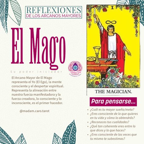 ¿Qué nos cuenta el tarot? ¿Cómo puede ayudarnos en la búsqueda del autoconocimiento y evolución. ¿Qué podemos aprender a manifestar como el gran hacedor, el Arcano Mayor: El Mago? Aquí te lo explico. #tarot #arcanosmayores #energia #elmago #historiadeltarot #evolucion #goodvibes #tarotlove #crecimientopersonal #consciencia #inconsciencia #creerparacrear Fuente: Tarot para la Vida, Paul Quinn Tarot Significado, Tarot Card Meanings, Tarot Cards, The Magicians, Witch