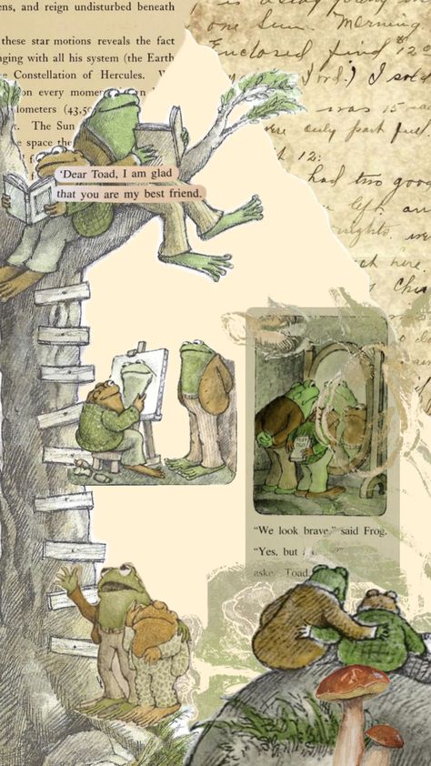 Frog and Toad #frogandtoad #page #collages Frog And Toad Wallpaper, Toad Wallpaper, Frog And Toad Aesthetic, Cottagecore Wallpaper, Frog Wallpaper, Abstract Iphone Wallpaper, Frog And Toad, Nature Backgrounds, Room Inspiration Bedroom