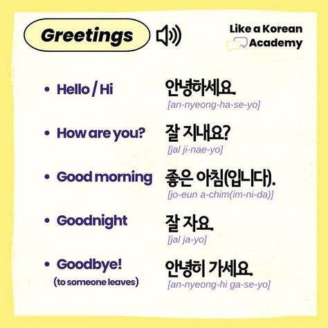 Korean Greetings, Speak Korean, Learn Hangul, Learning Korean, How To Speak Korean, Korean Words, Learn Korean, Mini Lessons, Korean Language