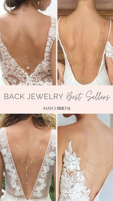 Back Jewelry Necklace for low back, open back dress Backless Wedding, Back Necklace, Future Wedding Plans, Back Jewelry, Wedding Goals, Wedding Wishes, Back Dress, Dream Wedding Dresses, Wedding Looks