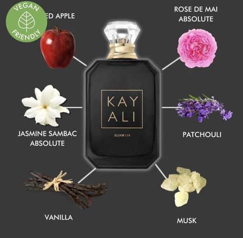 Kayali Elixir 11, Kayali Elixir, Kayali Perfume, Perfume Wishlist, Perfume Hacks, Apple Rose, Jasmine Sambac, Perfume Recipes, Pretty Perfume Bottles