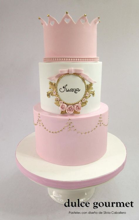 Baptism Cake For A Little Princess Gourgeous design inspired on one seen on the web for Juana´s baptism celebration. Girly Cakes, Princess Birthday Cake, A Little Princess, First Birthday Party Themes, Baptism Cake, Pink Life, Princess Cake, Princess Birthday, Celebration Cakes