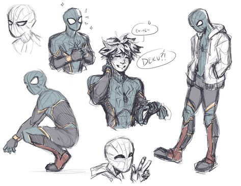 Drawing Hero Poses, Spiderman Deku, Spider Deku, Comic Layout, Spider Art, Marvel Fan Art, My Hero Academia Memes, Boku No Hero Academia Funny, Japanese Cartoon