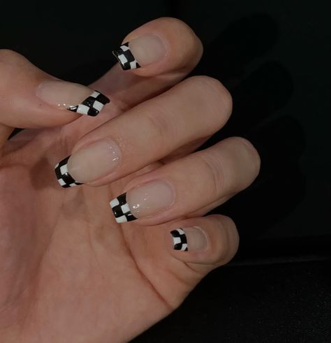 Checkered French Tip Nails, Formula One Nails, Formula 1 Nail Art, Cute Aesthetic Butterfly, Ferrari Nails, Nascar Nails, F1 Nails, Racing Nails, Blue Acrylics