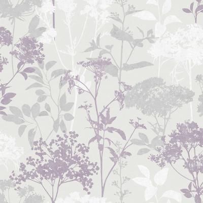 56.4 sq. ft. Brassia Lavender Silhouette Floral Wallpaper Lavender Silhouette, Verse Board, Purple Floral Wallpaper, Purple Silhouette, Floral Cloud, Lavender Wallpaper, Lavender Pattern, Lavender Print, Flex Design