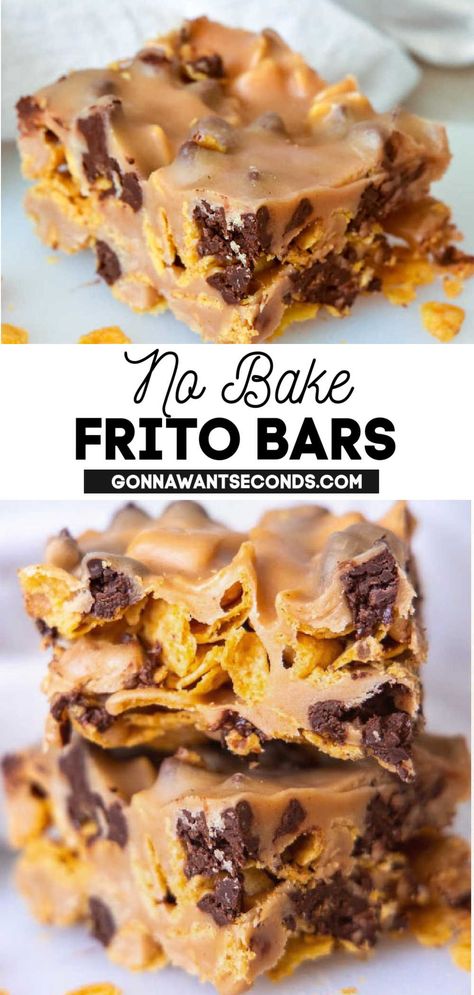 Frito Cookies Recipe, Desserts With Fritos, Frito Recipes Sweets, Peanut Butter Frito Bars, Nugart Bars Just 3 Ingredient, Frito Bars Peanut Butter, Frito Peanut Butter Bars, Fritos And Peanut Butter Recipe, Frito Candy Christmas Treats