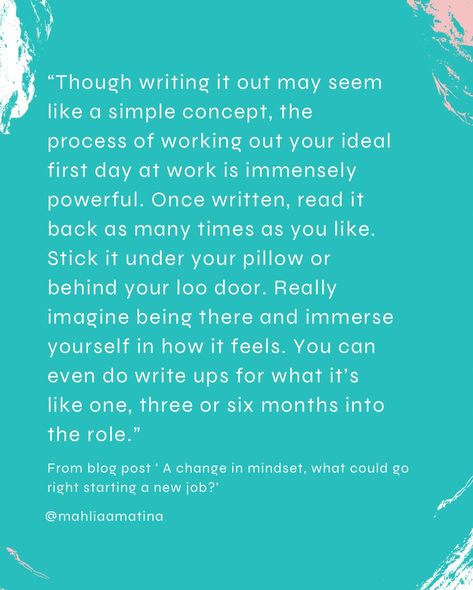 ✨ Here’s a little bit of optimism to your feed, as we set off into June (I can’t quite believe we’re now halfway into the year either!), particularly if you’re feeling nervous about starting a new job. I think too often we get caught up in trying to be prepared for the worst of it, but forget sometimes that our brains need exercises to realise it could all work out okay! A little while back, I wrote, in detail, about the best case scenario for the first day on the job. Here’s a few snippe... New Job Nerves Quotes, Nervous About New Job, Time To Get Off Work Memes, New Job Meme, First Day Of Work, Starting A New Job, One Day, New Job, Blog Posts