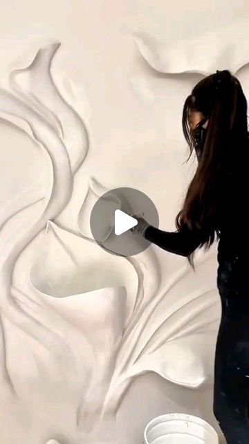 Wall Art Murals, Acrylic Drawing, Cornice Design, Plaster Wall Art, 3d Painting, 3d Texture, Acrylic Designs, Acrylic Flowers, Plaster Walls