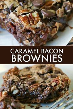 Carnival Desserts, Unique Bacon Recipes, Bacon Dessert Recipes, Caramel Bacon, Bacon Brownies, Bacon Desserts, Brownies Caramel, Bacon Treats, Bacon Recipes For Dinner