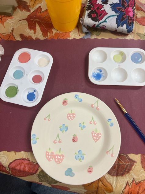 #ceramics #potterypainting #strawberry #blueberry #raspberry #aesthetic #coquette #bow #painting #pottery #berries #cottagecore #jewelry #jewelrydish Raspberry Aesthetic, Bow Painting, Painting Pottery, Cottagecore Jewelry, Strawberry Blueberry, Aesthetic Coquette, Coquette Bow, Jewelry Dish, Pottery Painting