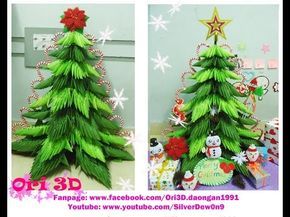 3d Origami Christmas, Origami Xmas Tree, Origami Fish Easy, Origami Xmas, Origami Turkey, Origami Folds, Origami Lotus Flower, Origami Christmas Tree, Tree Tutorial