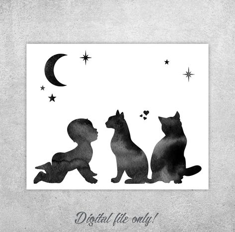 Moon Stars Nursery, 2 Cats, Stars Moon, Star Nursery, Team Board, Pregnancy Reveal, Baby Nursery Decor, Window Shopping, Pregnancy Reveals