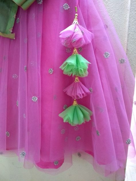 Tassels For Long Frocks, Bell Sleeve Blouse Design, Dori Designs, Latkan Designs, Saree Kuchulu, Dress Tassels, Blouse Hangings, Tassels Fashion Clothing, Blouse Tassels