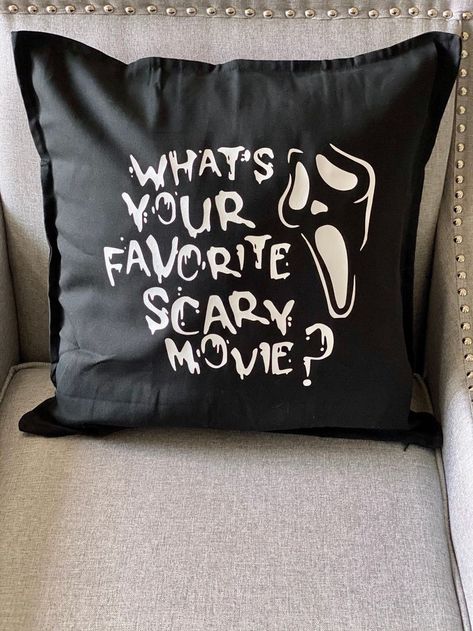 Horror Movie Decor, Luxury Dorm Room, Movie Night Decorations, Horror Room, Scream Mask, Black Pillow Covers, Mermaid Wall Decor, Ghost Pillow, Movie Decor