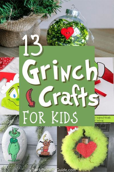 13 of the Best Grinch Crafts for kids - perfect Christmas activities. Easy homemade grinch ornaments,holiday cards, grinch slime, paper crafts, grinch painted rocks, and more! #grinch #christmas #christmascrafts #grinchcrafts #craftsforkids #kidscrafts #holidaycrafts Grinch Pinecone Craft, Grinch Classroom Ornaments, Grinch Inspired Ornaments, Grinch Theme Crafts, Grinch Themed Crafts For Toddlers, Grinch Diy Ornament Kids, Grinchmas Crafts For Kids, Grinch Diy Christmas Ornaments, Homemade Grinch Christmas Cards