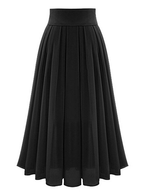 Black Chiffon Skirt, Long Skirt Casual, Pleated Chiffon Skirt, Pleated Long Skirt, Long Skirts For Women, Chiffon Skirt, Women's Skirts, Summer Skirts, Fashion 2018