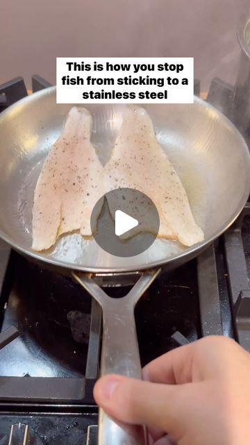 Lets Eat on Instagram: "How to Cook Fish in a Stainless Steel Pan #nonstick #stainlesssteel #howto #cooking #hack #fish #easy" Lets Eat, Cook Fish, Stainless Steel Pan, Stainless Steel Pans, How To Cook Fish, Fish Dinner, Pan Recipes, Non Stick Pan, Fried Fish