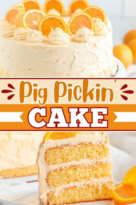 Pig Pickin' Cake is a light, fruity dessert made with yellow cake, mandarin oranges, and whipped pineapple frosting. It's moist, sweet, and refreshing! Whipped Pineapple, Pig Pickin Cake, Mandarin Orange Cake Recipe, Orange Cake Recipe Moist, Pineapple Frosting, Mandarin Cake, Tea Breads, Mandarin Orange Cake, Pig Pickin