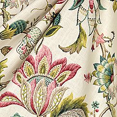 Floral Drapery Fabric, Pinch Pleat Draperies, Floral Drapery, Relaxed Roman Shade, Floral Upholstery Fabric, Jacobean Floral, North Berwick, Pleated Drapery, Curtain Shop