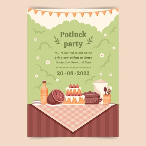 Potluck Poster, Potluck Invitation, Potluck Dinner, Dinner Invitation Template, Potluck Party, Organ Donation, Design Box, Dinner Invitation, Dinner Invitations