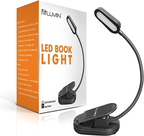 Fitlumin LED Book Light-Reading Lights for Books in Bed–3000K Warm LED Reading Light for Eye Care, Slim & Rechargeable–Best Book Light for Reading in Bed at Night, Perfect for Bookworms(Pack of 1) - - Amazon.com Books In Bed, Kids Saving Money, Best Night Light, Bed At Night, Book Lamp, Led Reading Light, Book Light, White Books, Book Lights