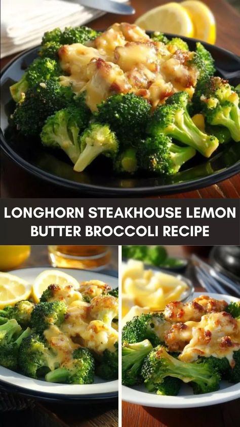 Recreate LongHorn Steakhouse’s lemon butter broccoli recipe, a zesty and buttery side dish that’s quick, easy, and full of flavor! Broccoli With Butter Sauce, Longhorn Steakhouse Recipes Copycat, Longhorn Broccoli Recipe, Steakhouse Side Dishes, Longhorn Brussel Sprouts Recipe, Lemon Butter Broccoli, Longhorn Recipes, Longhorn Copycat Recipes, Buttered Broccoli