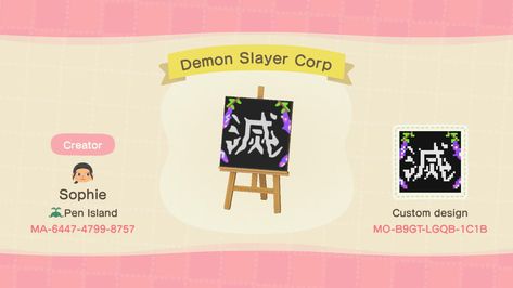 Acnh Demon Slayer, Animal Crossing Demon Slayer, Demon Slayer Design, Acnh Custom Design, Website Making, Image Design, Animal Crossing, Demon Slayer, Custom Design