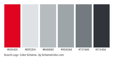 Logo Color Schemes, Red Names, Hexadecimal Color, Colors Palette, Red And Silver, Logo Color, Company Names, Color Scheme, Color Coding