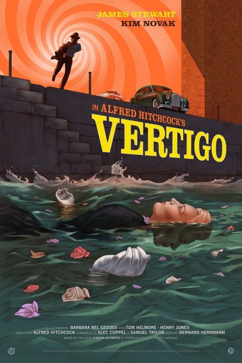 Vertigo Poster, Vertigo Movie, Film Thriller, Alfred Hitchcock Movies, Hitchcock Film, Thriller Film, Cinema Posters, Alternative Movie Posters, Movie Poster Art