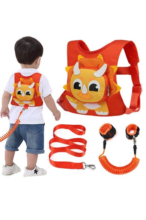 Toddler Harness Leash with Anti Lost Wrist Link, Accmor 3 in 1 Kids Dinosaur Harnesses Leashes, Cute Triceratops Child Walking Assistant Wristband Tether Strap Belt for Baby Boys Girls Cute Triceratops, Baby Travel Gear, Baby Cleaning Products, Baby Travel, Dinosaur Kids, Traveling With Baby, Baby Products, Travel Gear, Baby Care