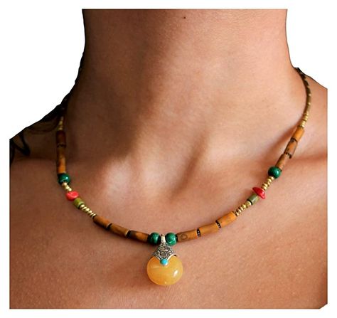 Amazon.com: Tibetan Nepali ethnic necklace for women Boho gypsy beaded jewelry : Handmade Products Handmade Gemstone Jewelry, Ethnic Necklaces, Beaded Anklets, Gemstone Jewelry Handmade, Foot Jewelry, Stunning Jewellery, Ethnic Jewelry, Handmade Products, Jewelry Handmade