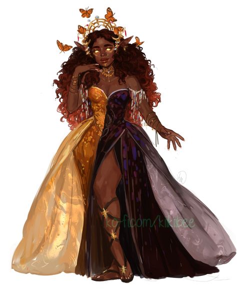 Bookmarks / Twitter Black Goddess Art, Pc Inspiration, Black Drawings, Oc Aesthetic, Black Comics, Black Characters, Dress Drawing, Outfit Design, Black Artwork