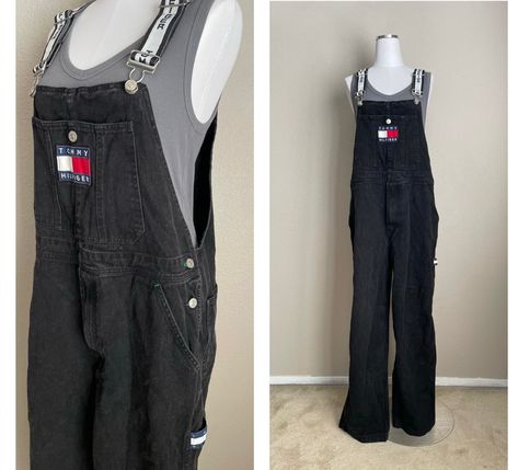 Black Cocktail Party Dress, 90s Tommy Hilfiger, Prairie Skirt, Women's Overalls, Bodysuit Blouse, Black Denim Jeans, Cocktail Party Dress, Overalls Women, Off Black