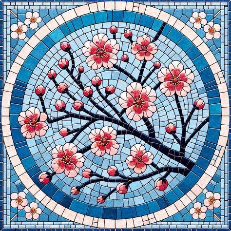 Japanese Mosaic Patterns, Floral Mosaic Pattern, Japanese Mosaic, Kitchen Library, Mosaic Art Diy, Glass Painting Designs, Floral Mosaic, Mosaic Art Projects, Mosaic Tile Art