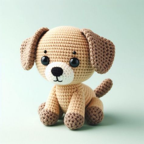 Easy Crochet Puppy Amigurumi Pattern Free - All Amigurumi Amigurumi Pattern Free, Crochet Totoro, Puppy Crochet, Crochet Puppy, Stitch Ears, Dog Patterns, Animal Amigurumi, Crochet Toys Free, Crochet Animal Amigurumi