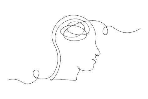 Therapy Website Design, Confused Feelings, Brain Logo, Nurse Art, Person Drawing, Continuous Line Drawing, Continuous Line, Free Vector Graphics, Wire Art