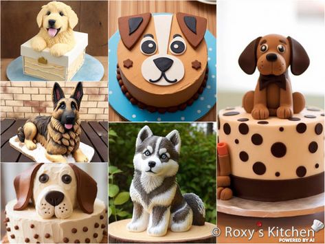 Simple Dog Cake Design, Cake Dog Design, Dog Cakes For Kids, Puppy Dog Themed Birthday Party, Dog Themed Birthday Cake, Birthday Cake For Boy, Squirrel Cake, Cake For Boy, Dog Themed Birthday