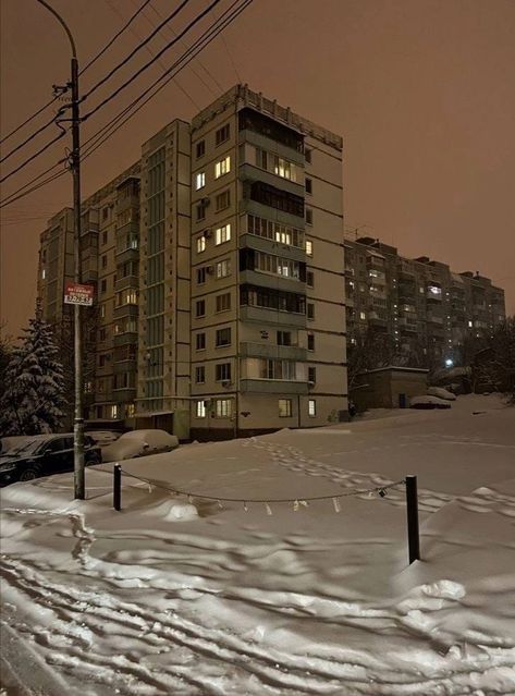 Russian Home, Brutalism Architecture, Russian Winter, European Aesthetic, Europe Aesthetic, Europe Winter, Brutalist Architecture, Dark Winter, Winter Scenery