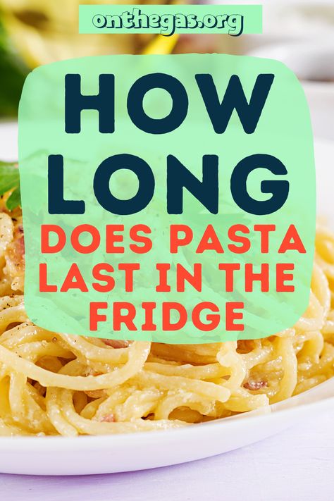 Pasta is delicious. When there are leftovers it’s vital to know how long they stay edible. On The Gas knows how important it is to be clear on the expiration date for most foods because if too much time lapses you run the risk of food safety. Our report includes guidelines that will help you know whether you can keep your leftovers in the fridge or when it is time to toss it out and make a fresh batch. Print this out to put on your refrigerator… #pastafridgelife #pastashelflife #pastafoodsafety Homemade Chicken And Noodles, Cream Sauce Pasta, Pasta With Meat Sauce, Spaghetti Meat Sauce, Cooked Pasta, Canned Meat, Pasta Salad Italian, Pasta Dough, Lunch Meat