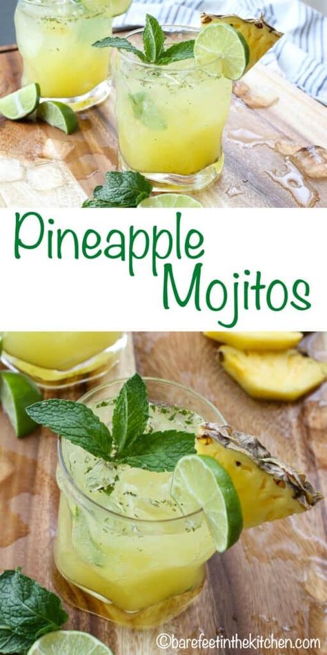 Wellness Images, Mojito Recipes, Pineapple Mojito, Classic Mojito, Pineapple Mint, Pineapple Cocktail, Recipes Summer, Mojito Recipe, Tropical Twist