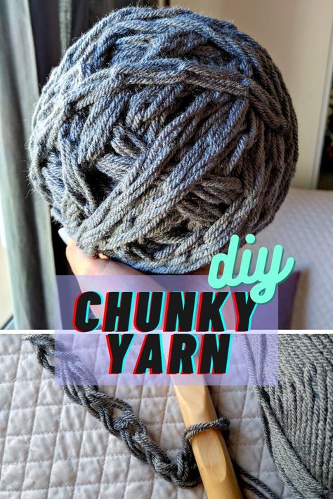 How to Make Your Own Chunky Yarn - The Snugglery Surface Crochet, Yarn Projects Crochet, Crochet Hat Sizing, Arm Knitting Scarf, Arm Knitting Yarn, Roving Yarn, Winter Projects, Jumbo Yarn, Stash Buster