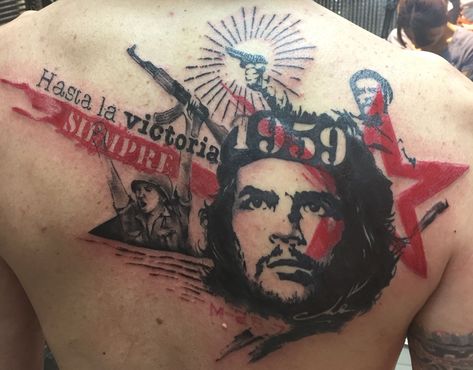 Cheguvera Tattoo, Communist Tattoos, Che Guevara Tattoo, Anarchist Tattoo, Polka Tattoo Designs, Boxing Tattoos, Japanese Phoenix Tattoo, Tatuaje Trash Polka, Trash Polka Tattoos