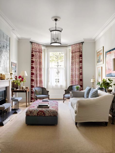 Sue Crewe's London house | House & Garden Sitting Room Lighting, Susan Deliss, Dining Room Windows, Headboard Cover, Geometric Floor, Coffee Fashion, London Flat, London House, Room Lighting