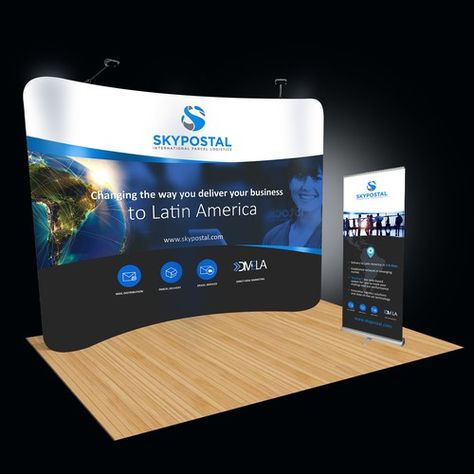 SkyPostal Trade Show Designs Signage contest #Sponsored winning#design#signage#McClain Exhibition Design Booth, Exhibition Backdrop, Tradeshow Design, Tradeshow Display, Exhibition Banners, Social Media Campaign Design, Tradeshow Banner, Stand Feria, Trade Show Design