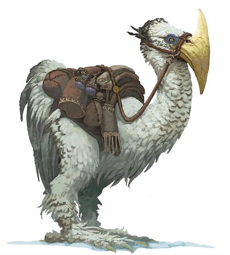 Fantasy Beast Of Burden, Axebeak Dnd, Icewind Dale Characters, Icewind Dale Rime Of The Frostmaiden, Icewind Dale Art, Dnd Icewind Dale, Dnd Arctic, Dnd Mounts, Snow Creatures